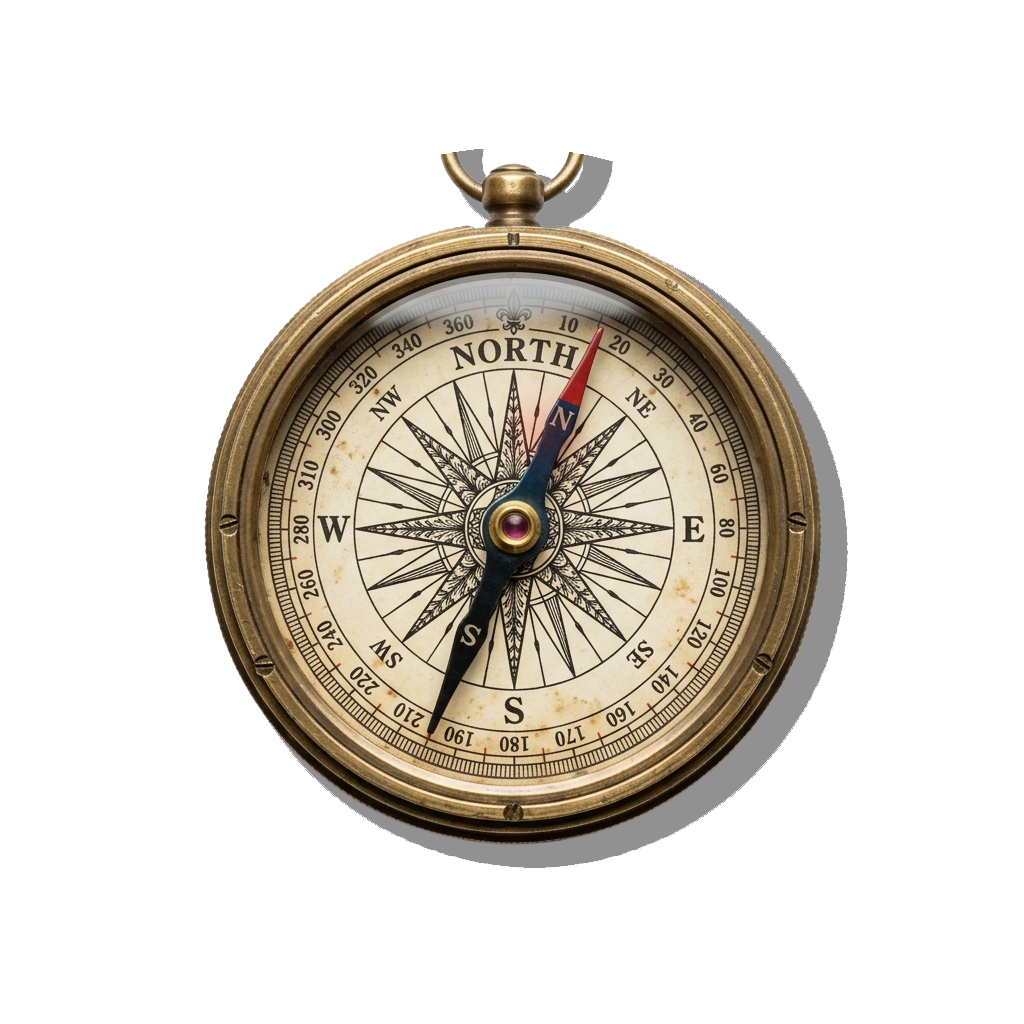 Vintage Brass Compass